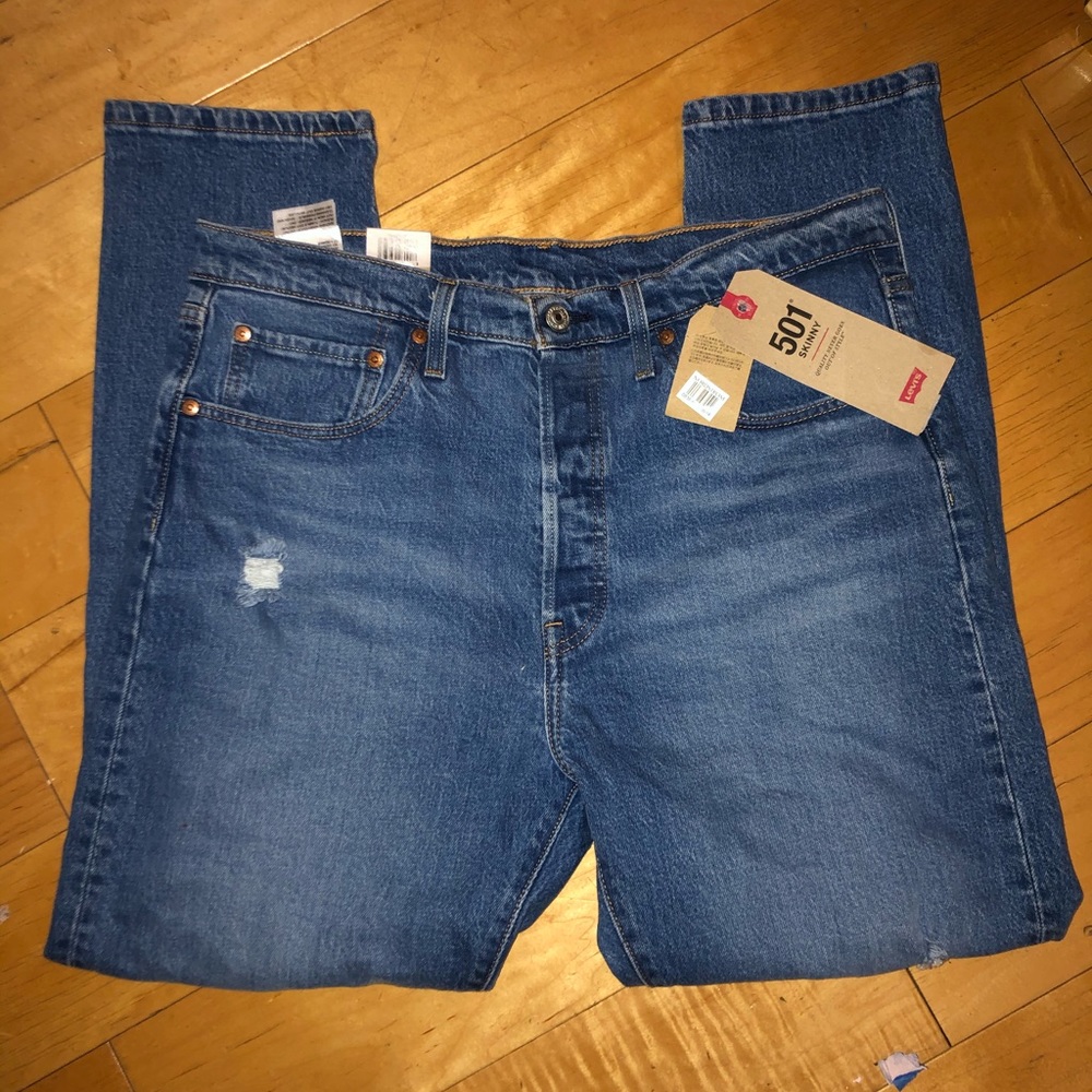 Levi's  501 Distressed Skinny Jeans NWT